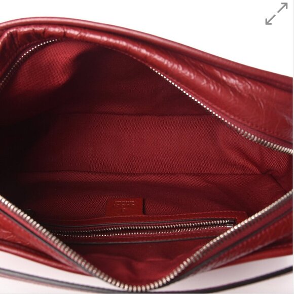 GUCCI MORPHEUS CALFSKIN SHOULDER CROSSBODY BAG BOHOCHIC BURGUNDY VERSATILE - Picture 16 of 16